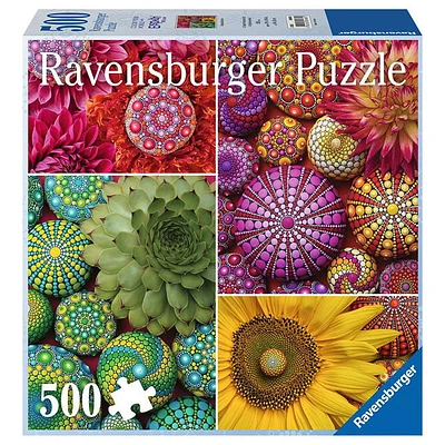 Ravensburger Color Your World Series – Mandala Blooms 500 Pieces Jigsaw Puzzle