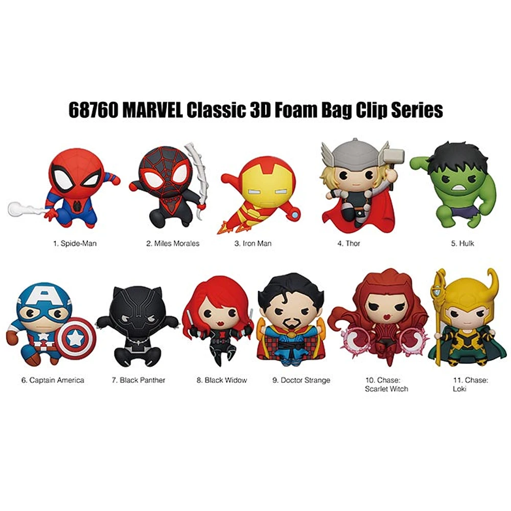 3D Foam Bag Clip Marvel Classic (Random Pick)