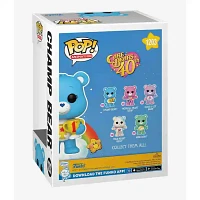 Funko Pop! Care Bear 40th Anniversary Champ Bear Flocked Chase Edition