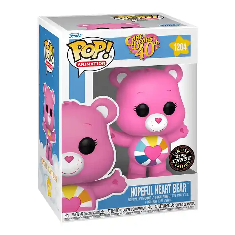 Funko Pop! Care Bear 40th Anniversary Hopeful Heart Bear Glow Chase Edition