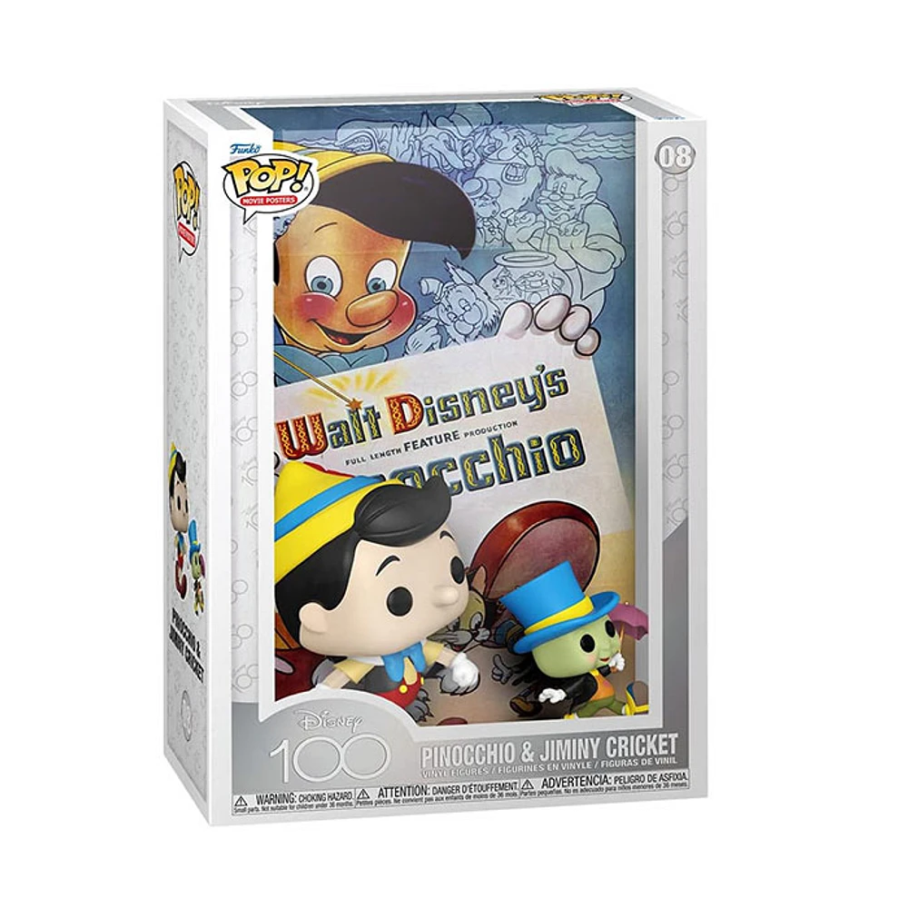 Funko Pop! Movies Poster Pinocchio and Jiminy Cricket Disney 100th