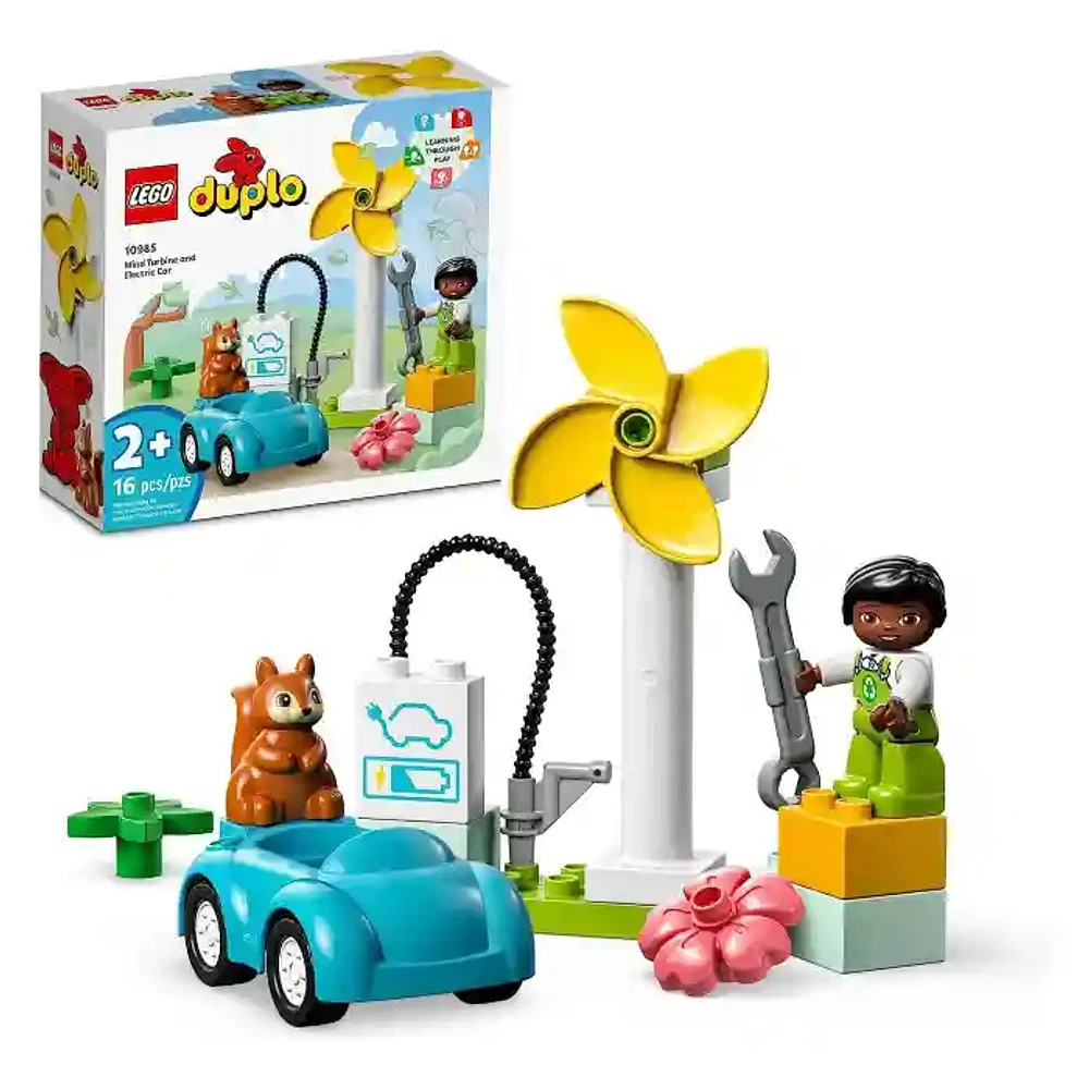 LEGO Duplo Town Wind Turbine And Electric Car 16 PCS 2+