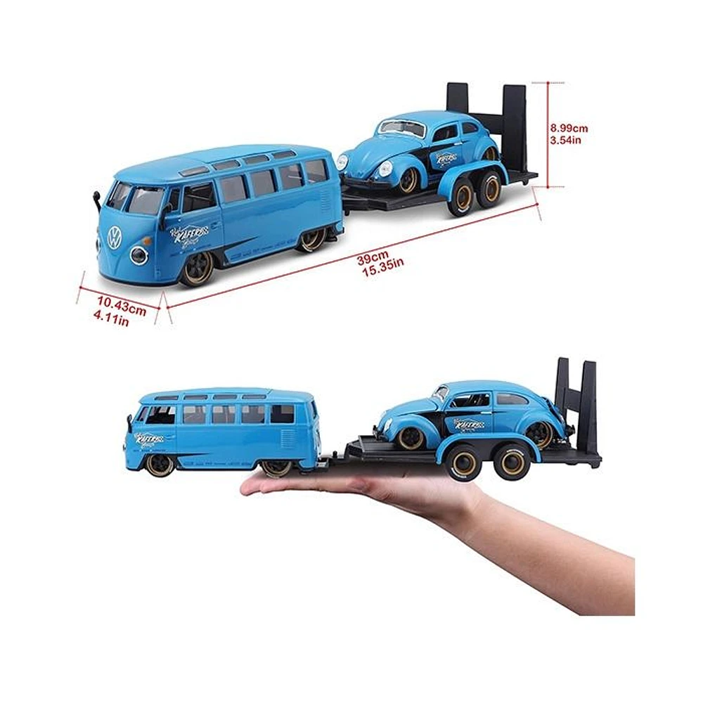 Maisto Design Exotic VW Van Samba/Beetle – Blue 1:24