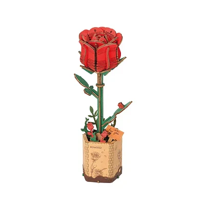 3D Wooden DIY Puzzle Red Rose