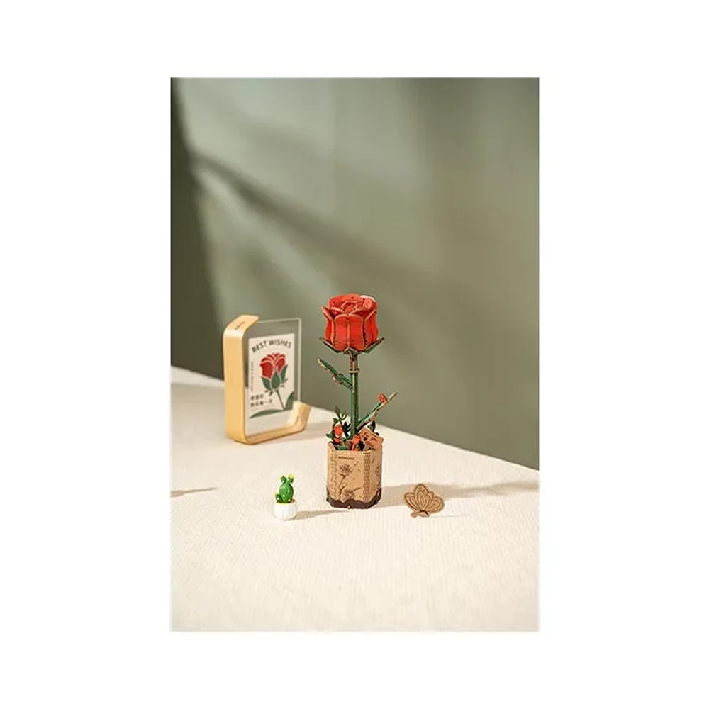 3D Wooden DIY Puzzle Red Rose