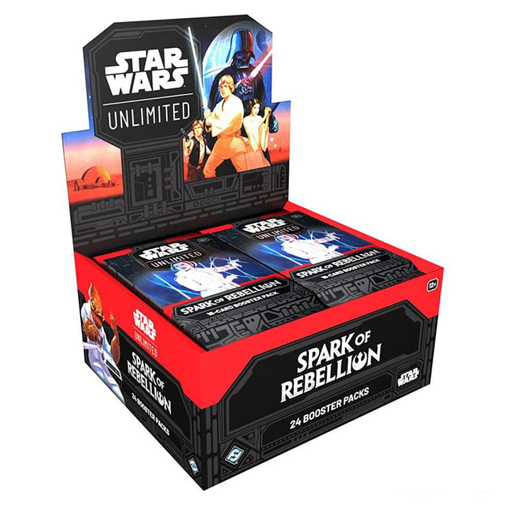 Star Wars: Unlimited: Spark of Rebellion Draft Booster Display