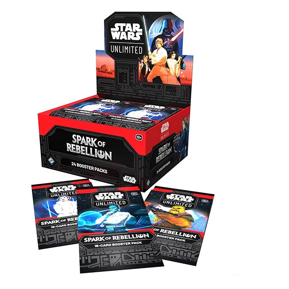 Star Wars: Unlimited: Spark of Rebellion Draft Booster Display