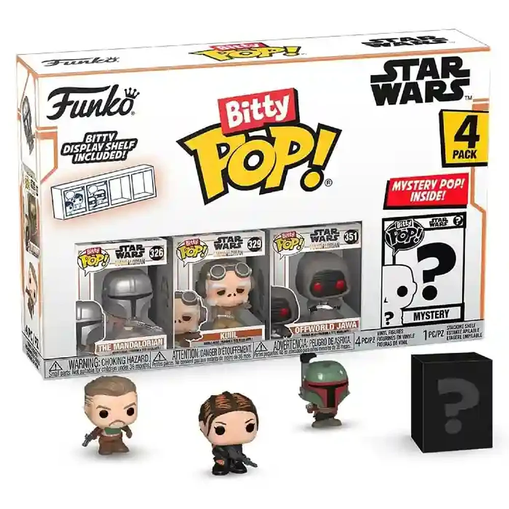 Funko Bitty Pop! Star Wars The Mandalorian Mini Collectible Toys 4-Pack with Mystery Pop