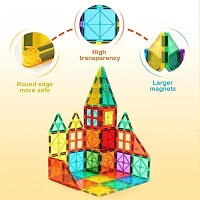 Tradeopia 102 Pieces Magnetic Tiles, Magnetic Building Blocks Set