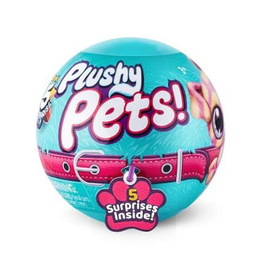 5 Surprise Plushy Pets Mystery Collectible Capsule By Zuru