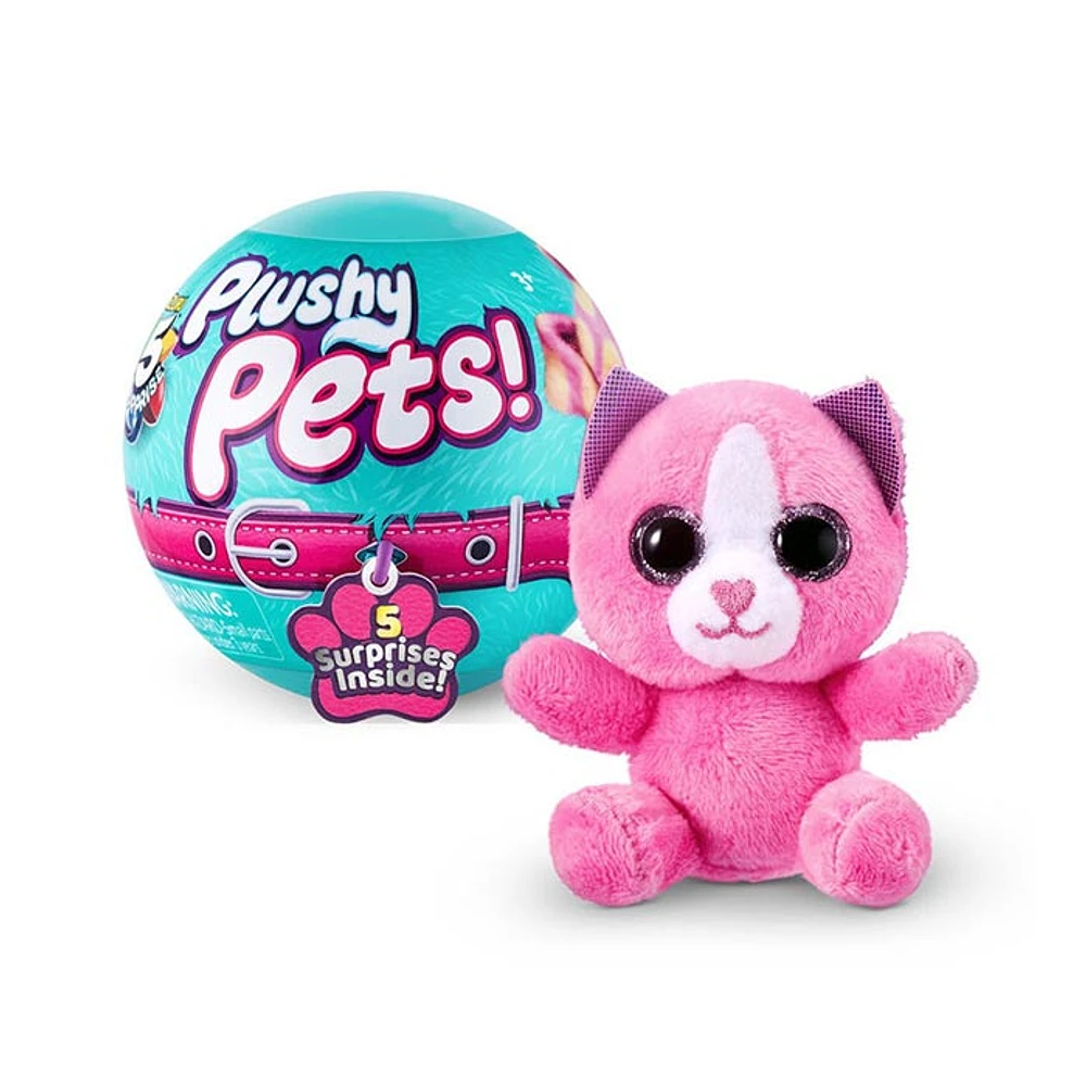 5 Surprise Plushy Pets Mystery Collectible Capsule By Zuru