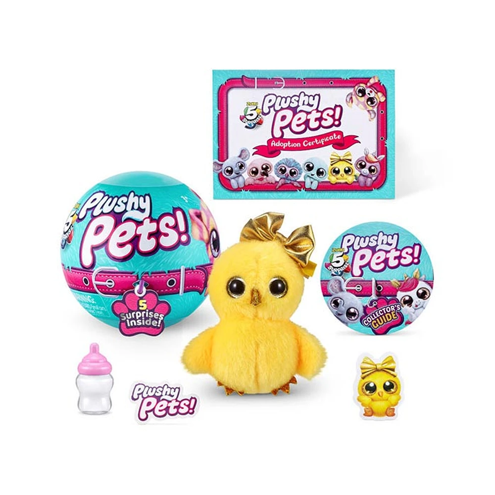 5 Surprise Plushy Pets Mystery Collectible Capsule By Zuru