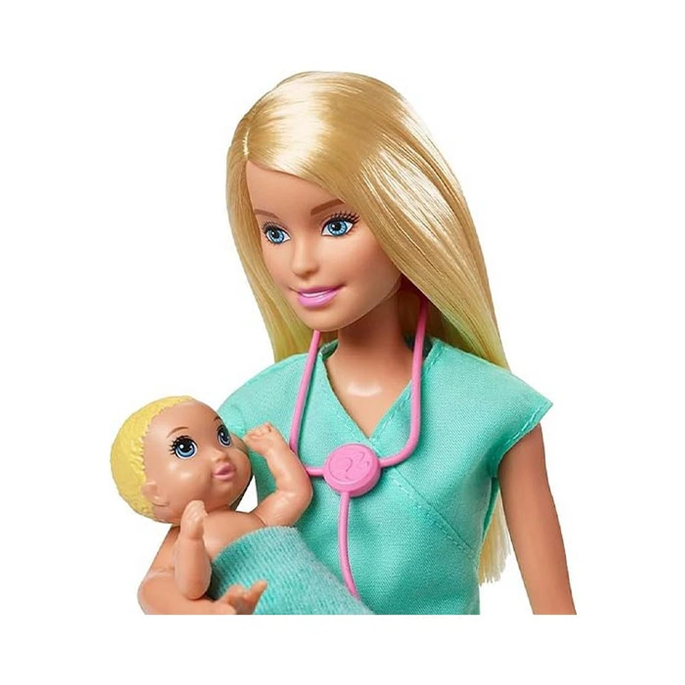 Barbie Doctor Baby Playset Blonde Doll With 2 Infant Dolls