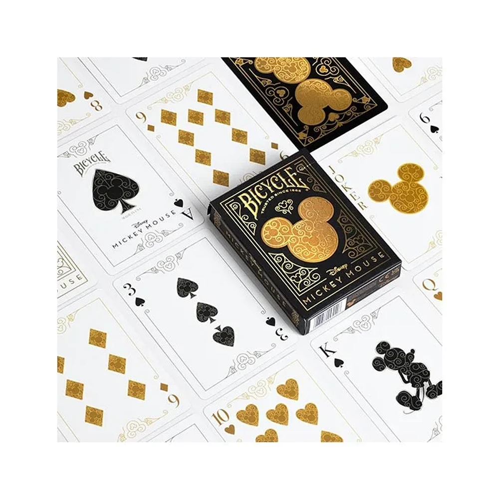 Bicycle Disney Mickey Mouse Inspired Black and Gold Playing Cards