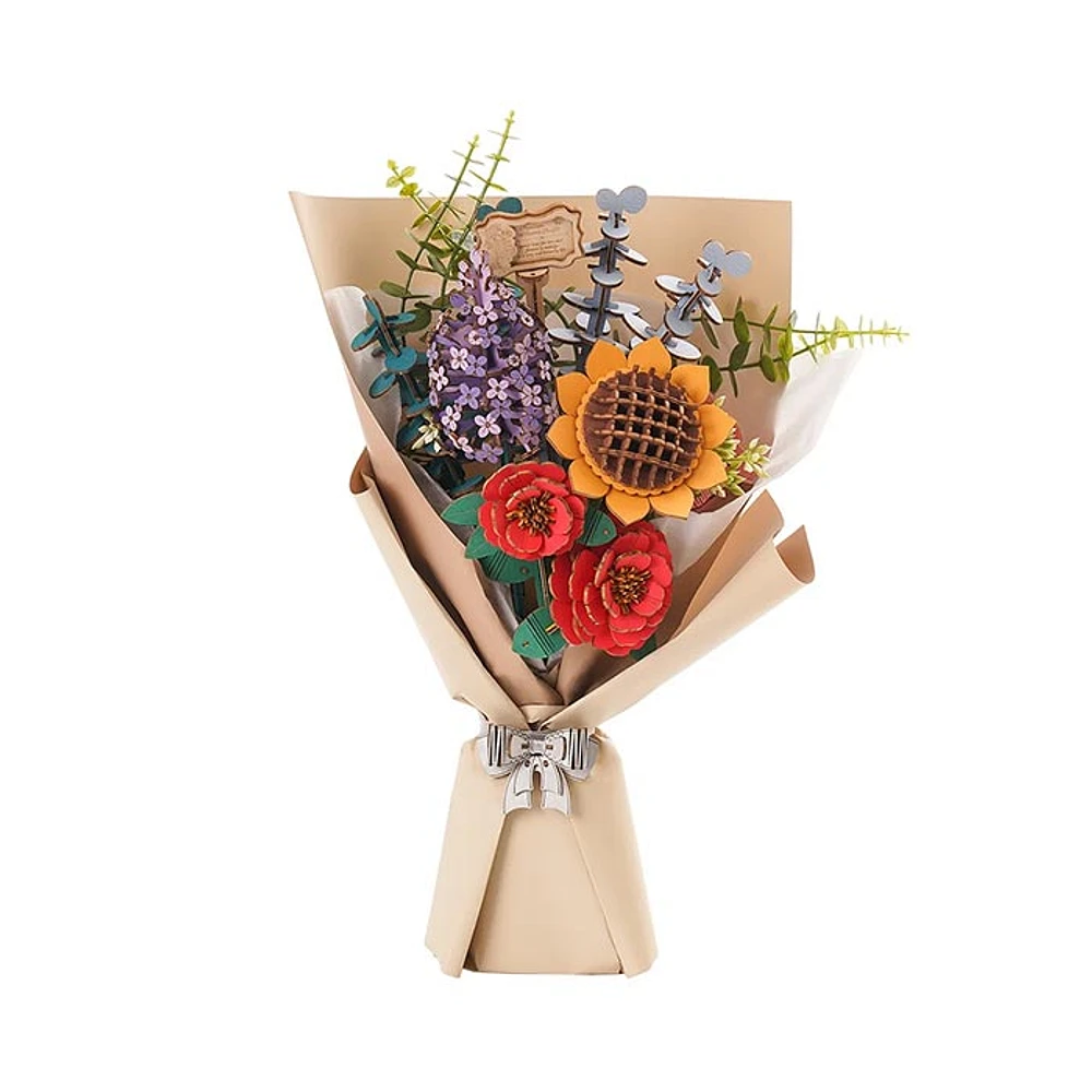 Robotime 3D Wooden Puzzle Wooden Flower Bouquet