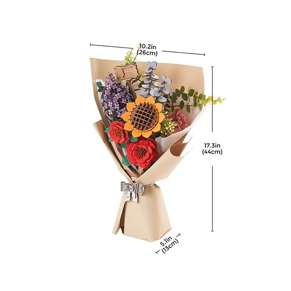 Robotime 3D Wooden Puzzle Wooden Flower Bouquet