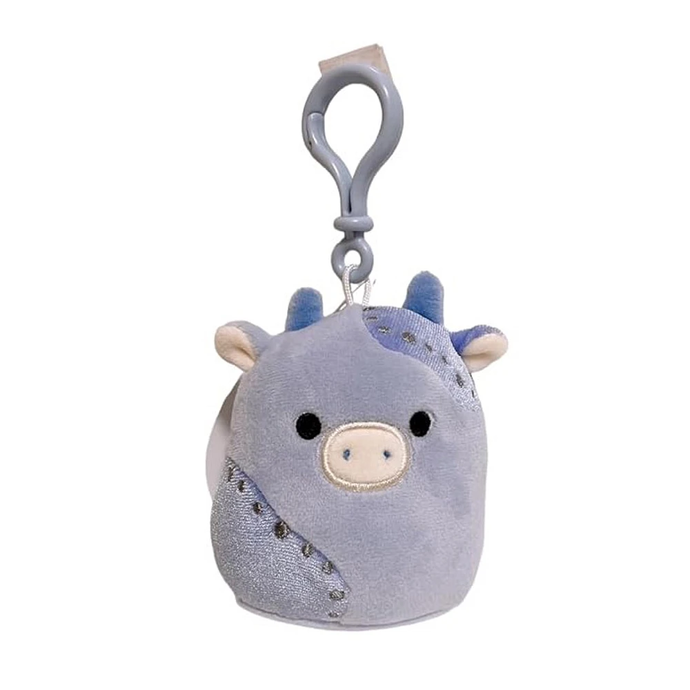 Squishmallow Plush Marzio Cow Soft  Velvet Clip by Kelly Toy 3.5 Inch