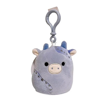 Squishmallow Plush Marzio Cow Soft  Velvet Clip by Kelly Toy 3.5 Inch