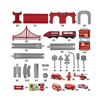 Fire Rescue Train Set – 66 Pieces