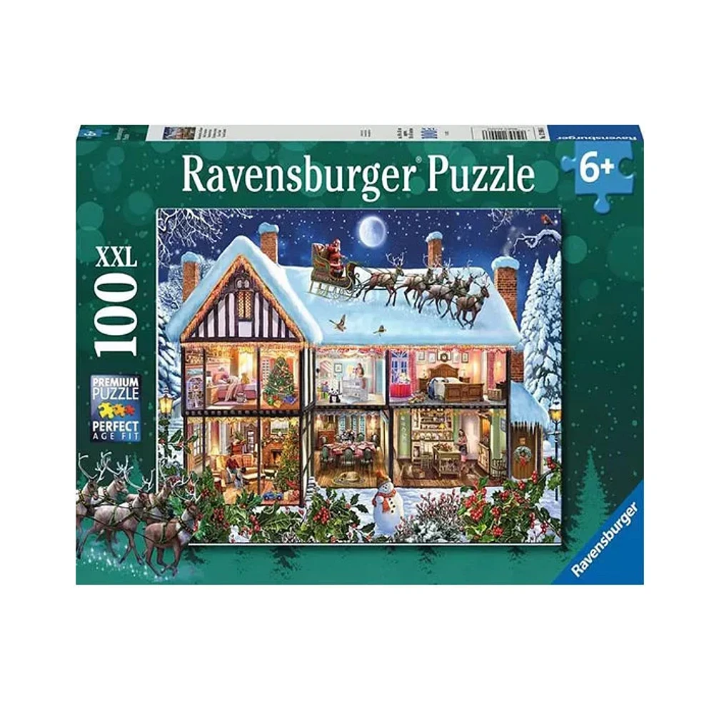 Ravensburger Christmas At Home 100 Pieces XXL Jigsaw puzzle For Kids And Adults