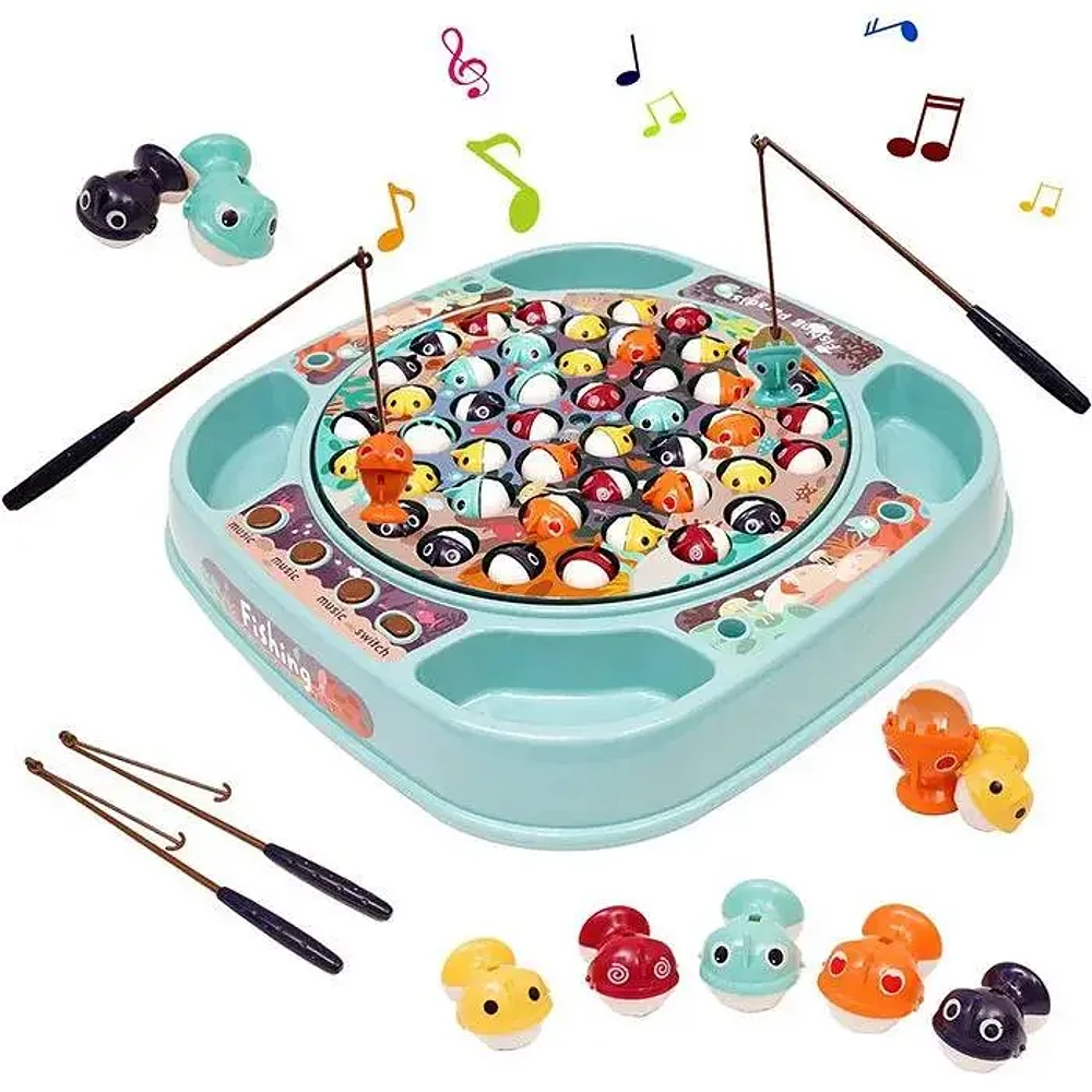 Tradeopia Magnetic Rotating Electric Fishing Game Toy Set with 4 Rods