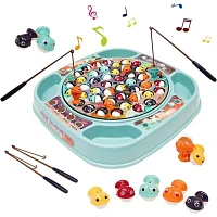 Tradeopia Magnetic Rotating Electric Fishing Game Toy Set with 4 Rods