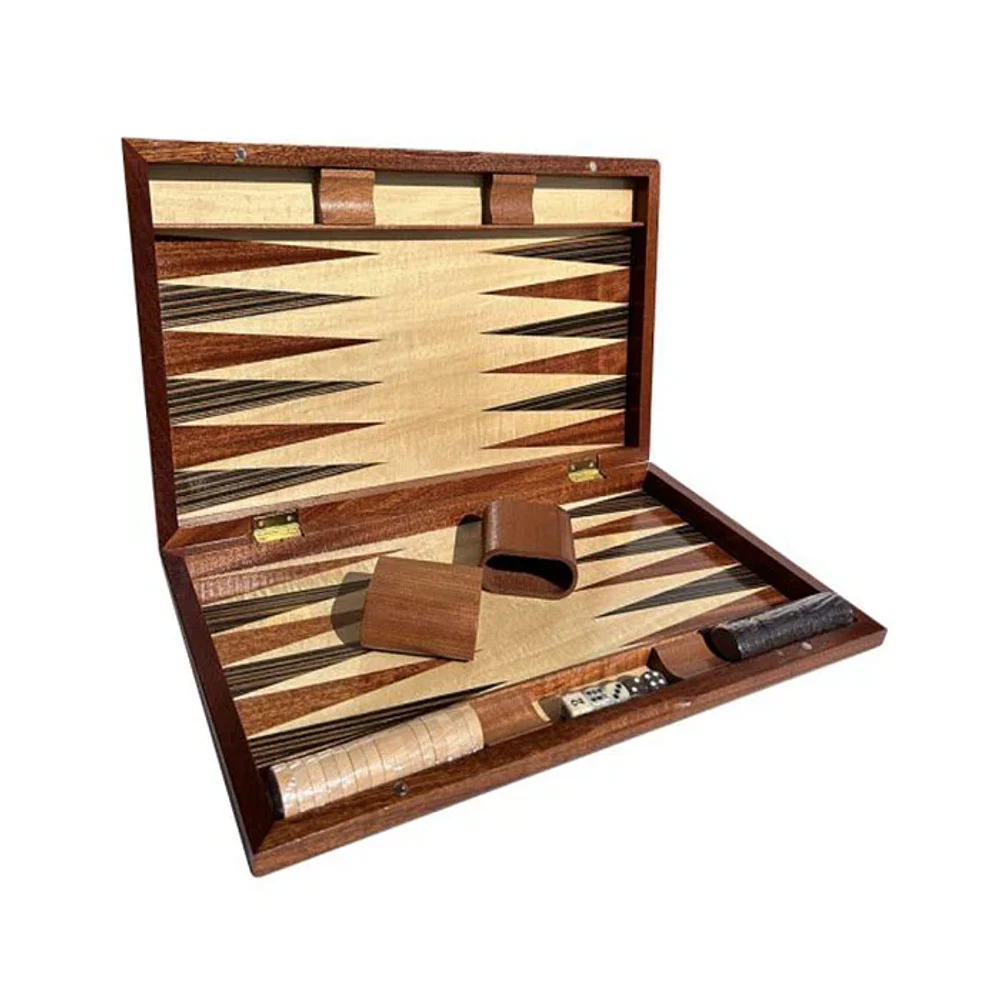 Wooden Deluxe Backgammon Set 19 Inch