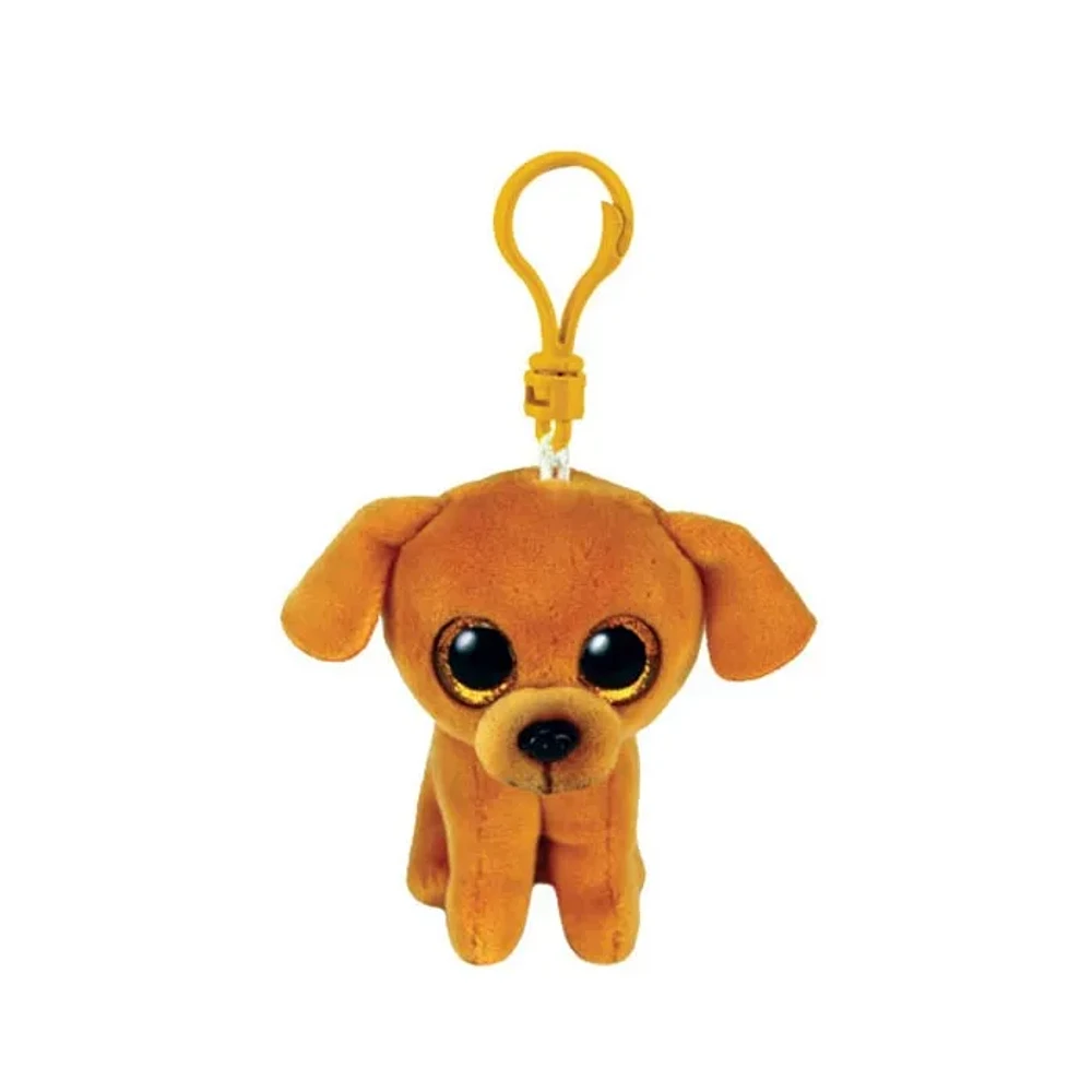 TY Beanie Boos – Zuzu the Brown Dog Glitter Eye Key Clip 3 inch