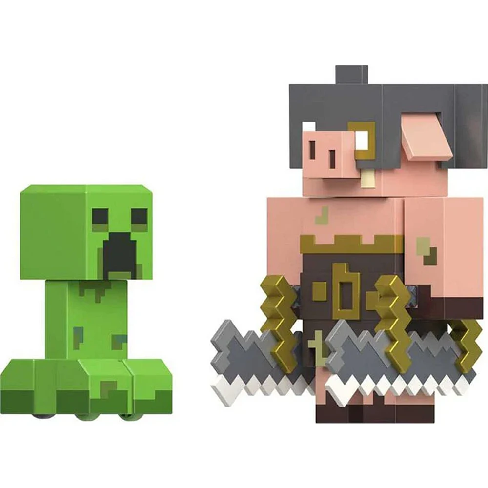 Minecraft Legends Piglin Bruiser vs Creeper