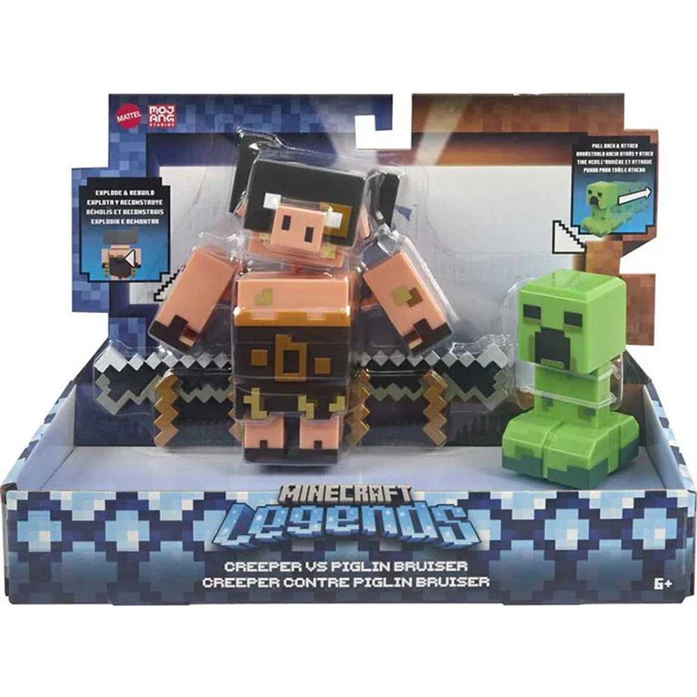 Minecraft Legends Piglin Bruiser vs Creeper