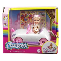 Mattel Barbie Club Chelsea Doll With Rainbow Unicorn Open Car Toy