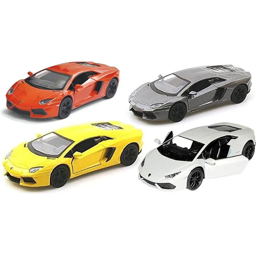 Diecast Car Lamborghini Aventador Pullback 1:38 scale Race Track Toys Single Assorted