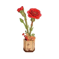 3D Wooden Puzzle DIY Red Carnation