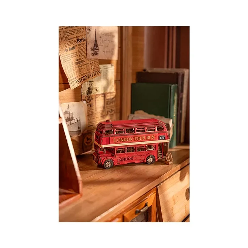 3D Wooden Puzzle DIY London Tour Bus