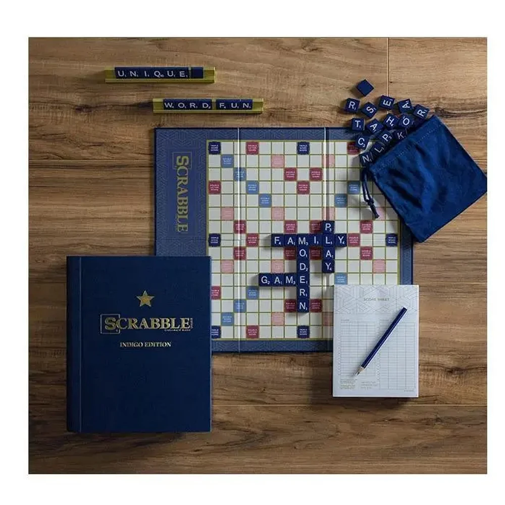 WS Game Company Monopoly and Scrabble Board Game Indigo Collection