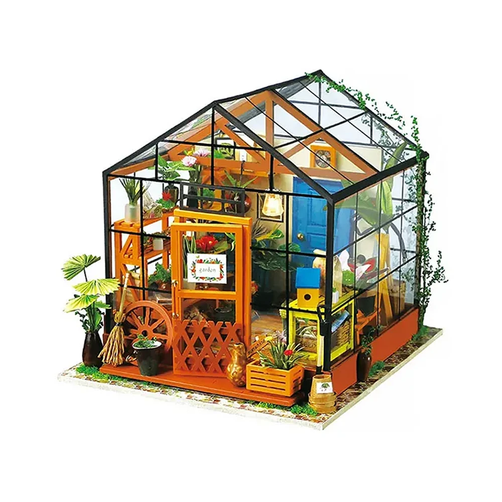 3D Wooden Puzzle Cathy’s Flower House with Display Case