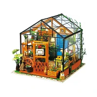 3D Wooden Puzzle Cathy’s Flower House with Display Case