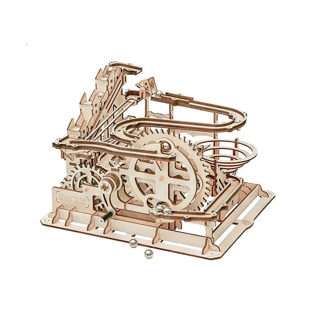 3D Wooden Puzzle Mechanical Marble Parkour with Display Case