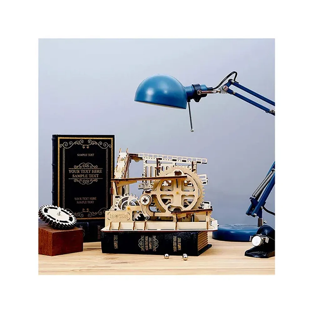 3D Wooden Puzzle Mechanical Marble Squad with Display Case