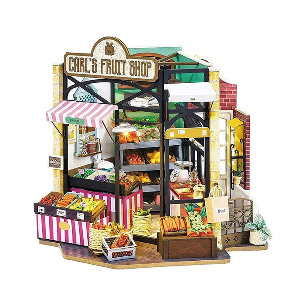 3D Wooden Puzzle Carl’s Fruit Shop with Display Case