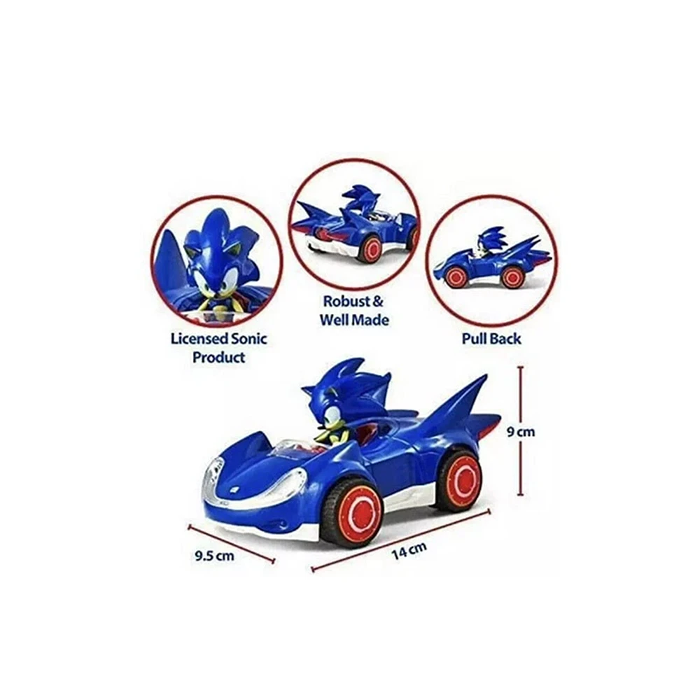 Sega Sonic The Hedgehog All Star Racing Pull Back Blue Car