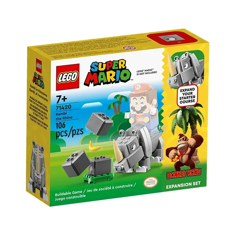 LEGO Super Mario Adventures with the Rambi the Rhino Expansion Set – 106 Pieces