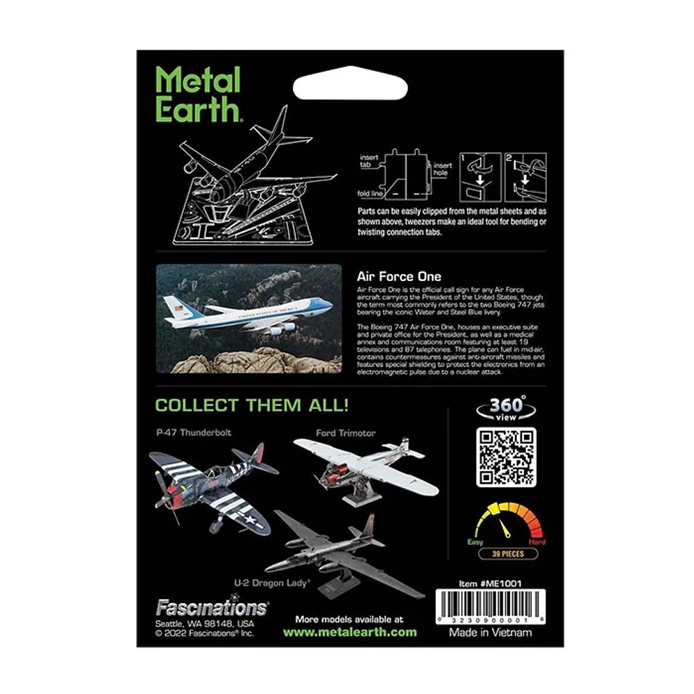 Fascination Metal Earth Air Force one 3D Model Kit