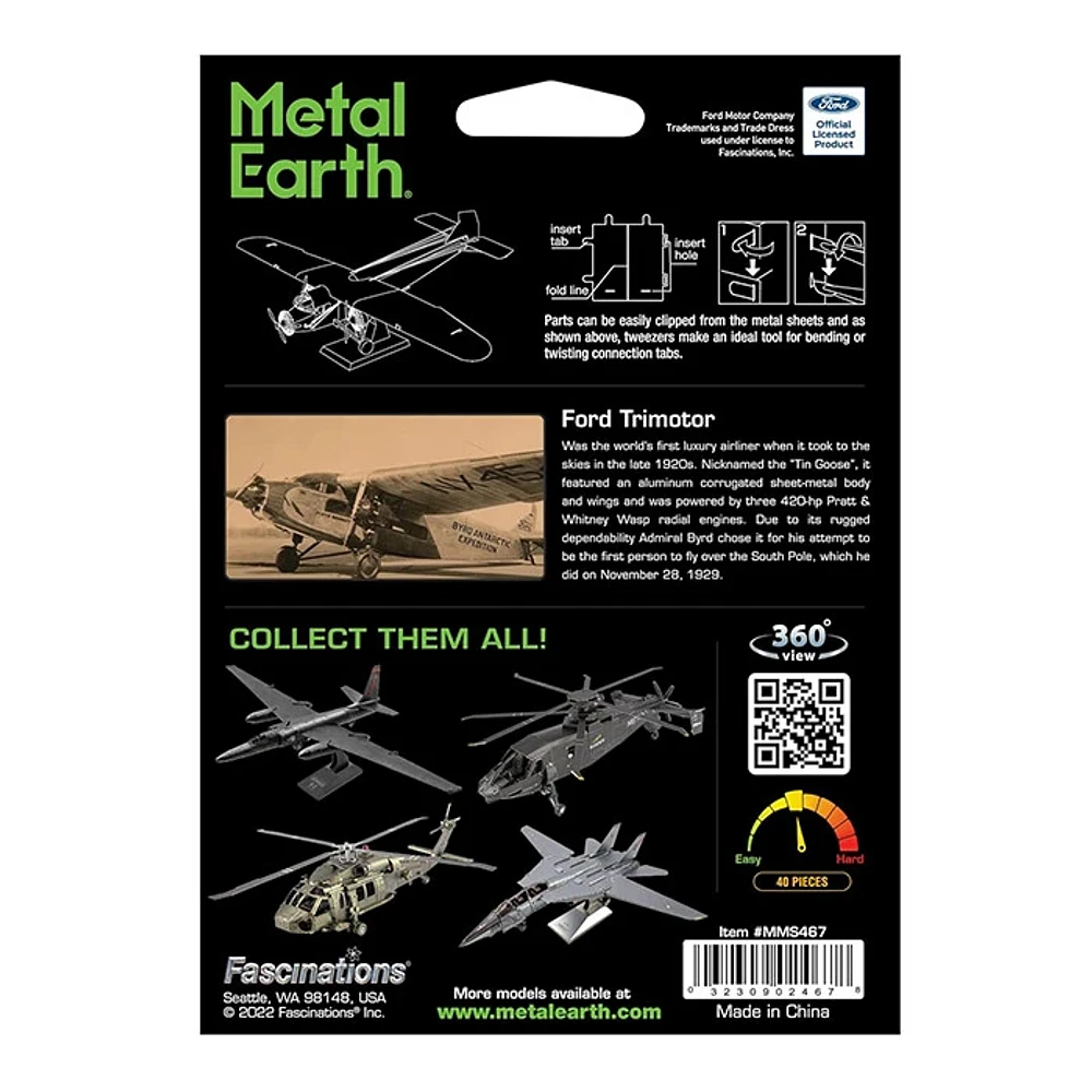 Fascination Metal Earth Ford Trimotor 3D Model Kit