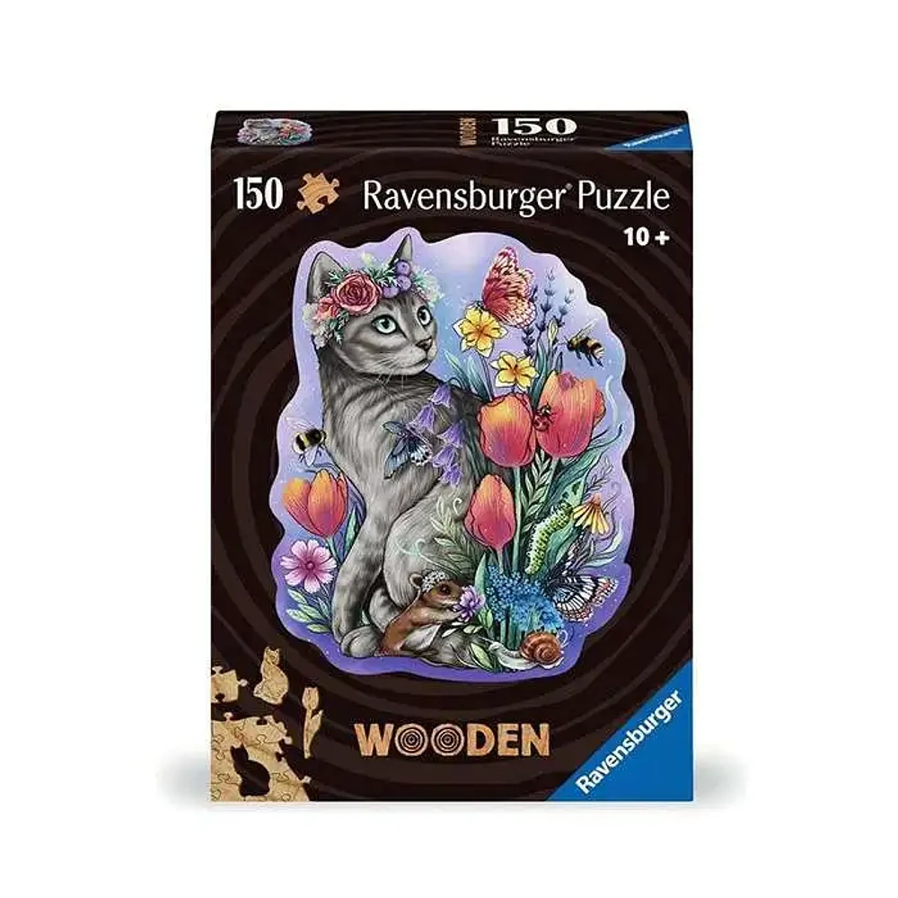 Ravensburger Wooden Jigsaw Puzzle Lovely Cat 150 Pieces for Adults