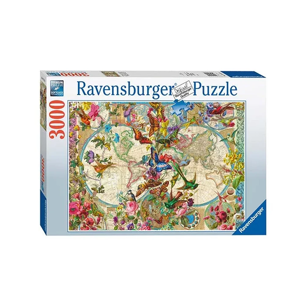 Ravensburger Flora and Fauna World Map – 3000 Pieces