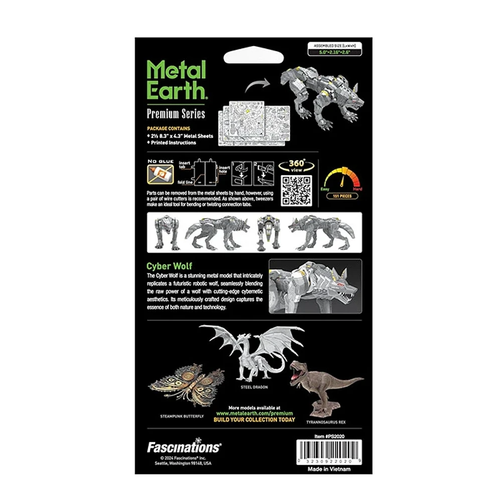 Metal Earth Cyber Wolf Premium Series 3D Model Kit