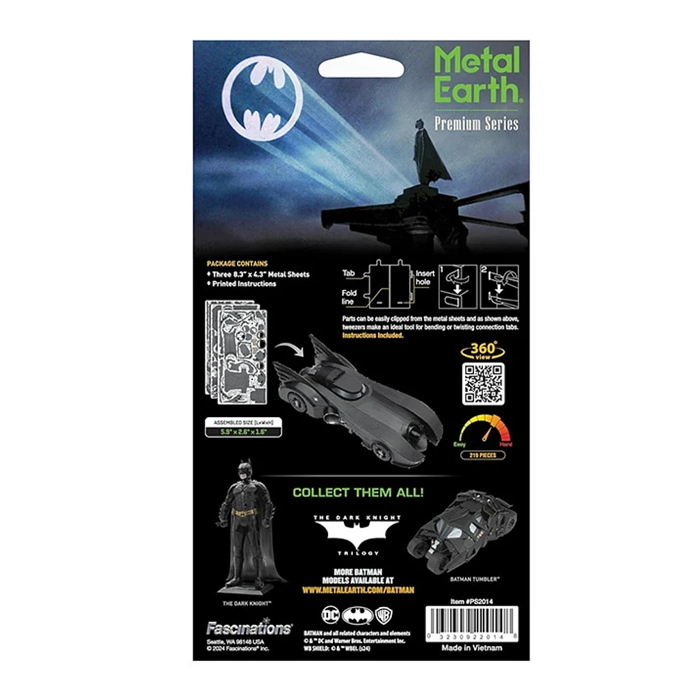 Metal Earth Classic 1989 Batmobile Premium Series 3D Model Kit