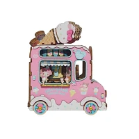 3D Modern Wooden Puzzle Music Box Hello Kitty Ice Cream Truck