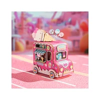 3D Modern Wooden Puzzle Music Box Hello Kitty Ice Cream Truck